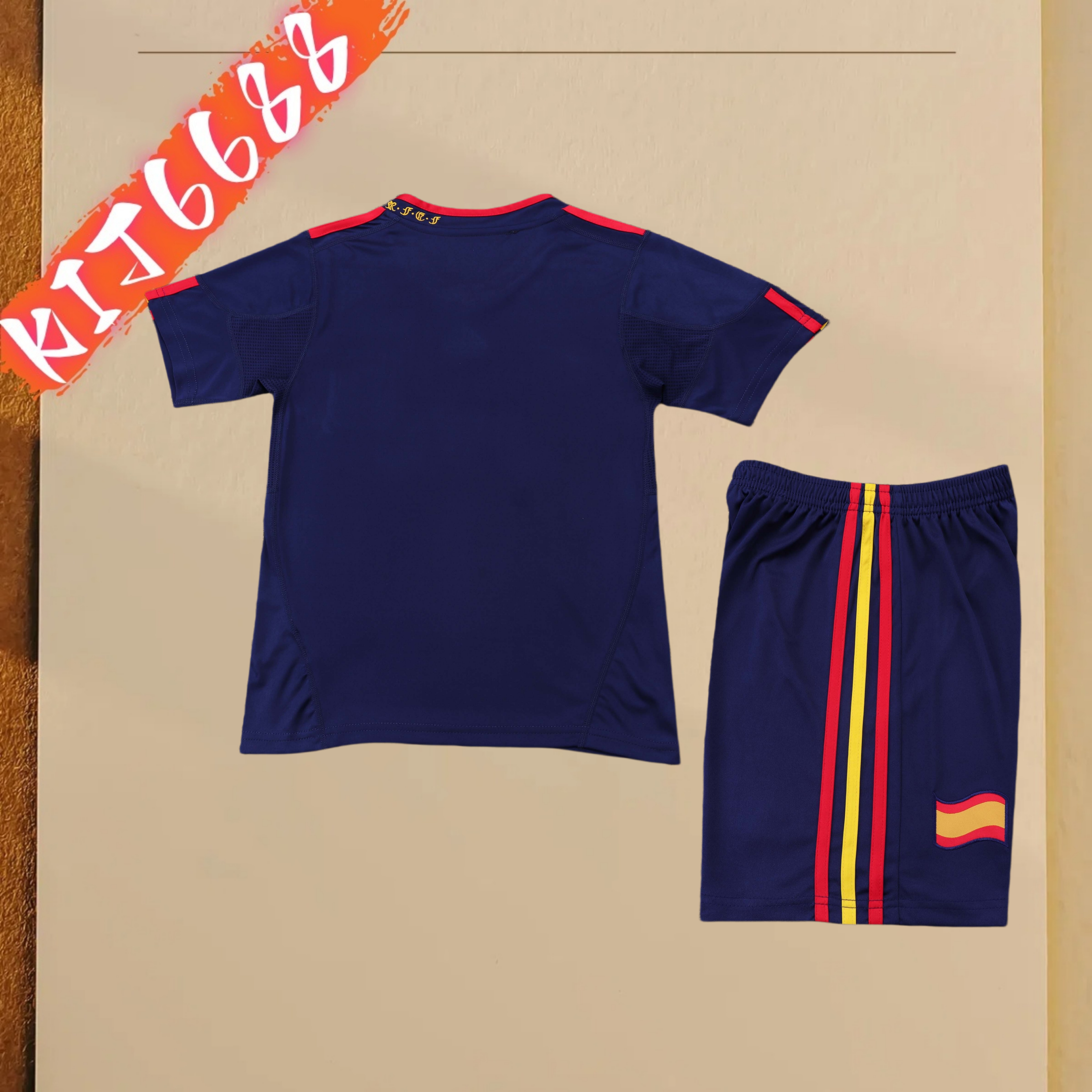 2010 Spain Away Retro Football Shirt  Kids Kit