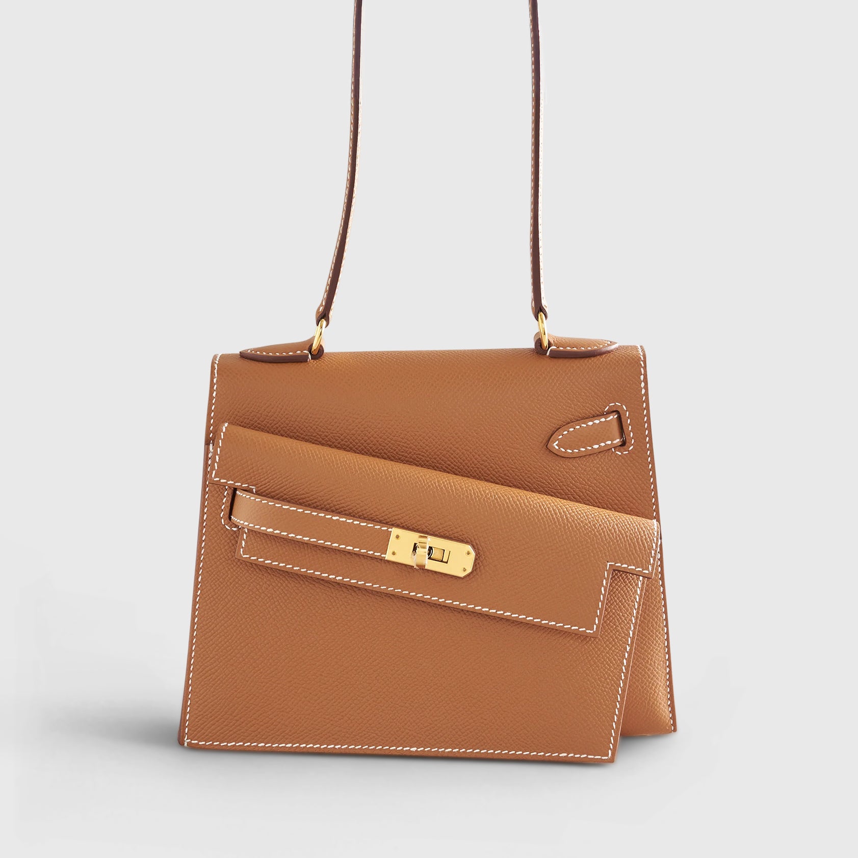 Hermès Kelly en Desordre 20 Gold Epsom Sellier Gold Hardware