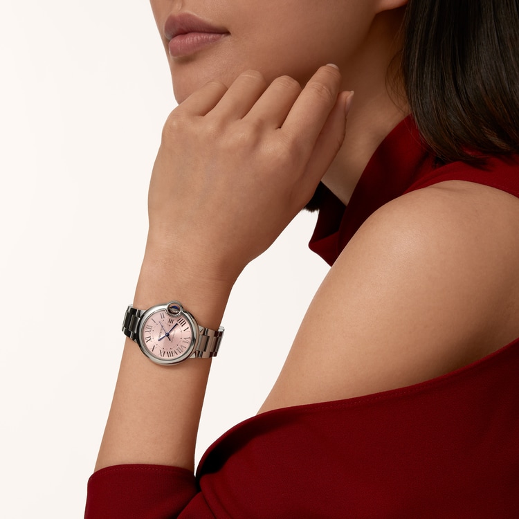 Ballon Bleu de Cartier watch Pink sunray dial 33 mm
