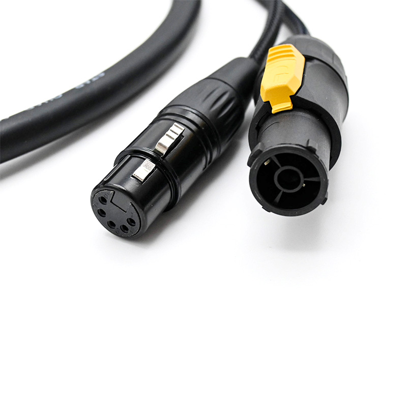10m Truecon 5 Pin XLR DMX Combo Cable TR318-10-BLK