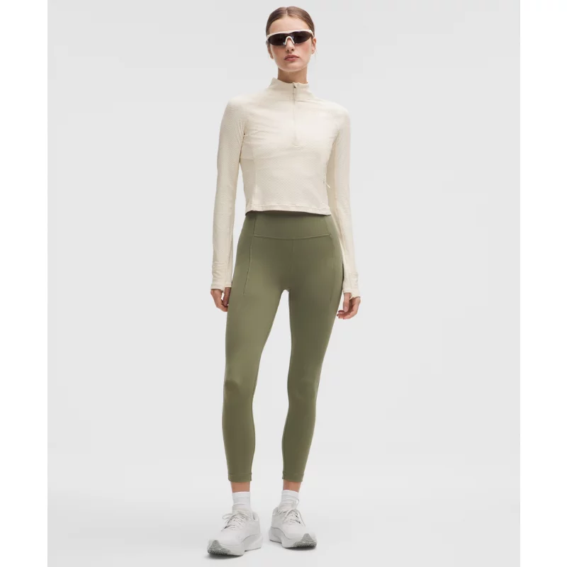 It's Rulu Cropped Half Zip Chevron Updated