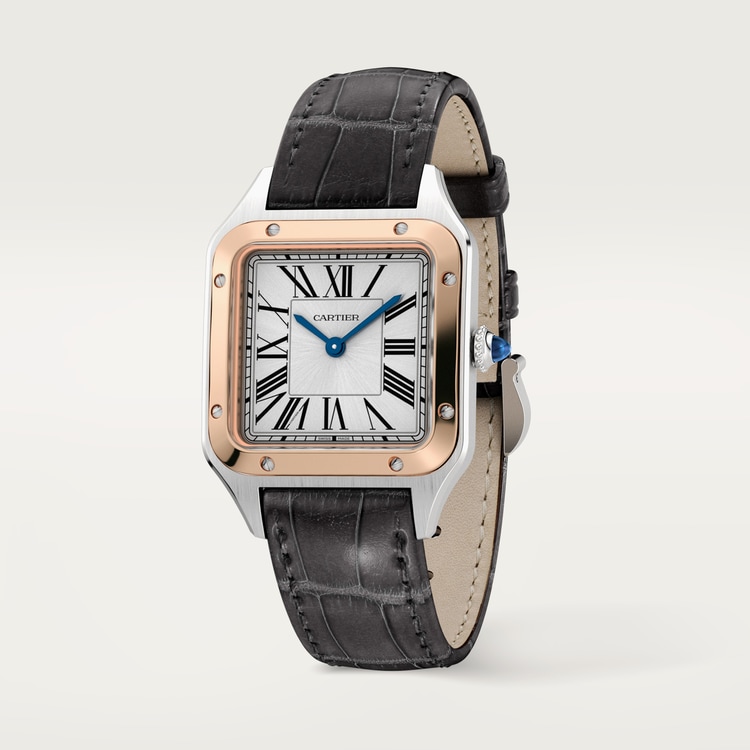 Santos-Dumont watch Small model Satin-brushed silver dial 38 mm x 27.5 mm