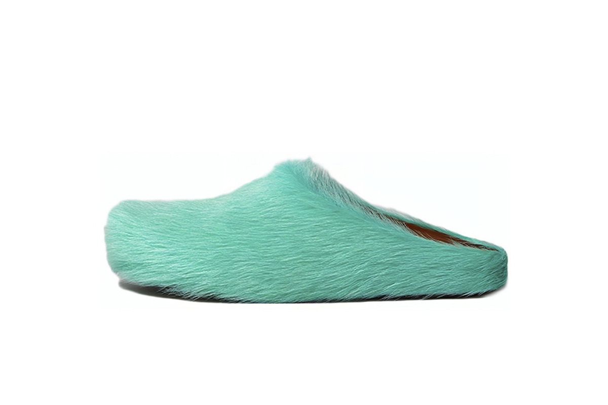 Marni Long hair Calfskin Fussbett Sabot Green SBMR000600P412200V38