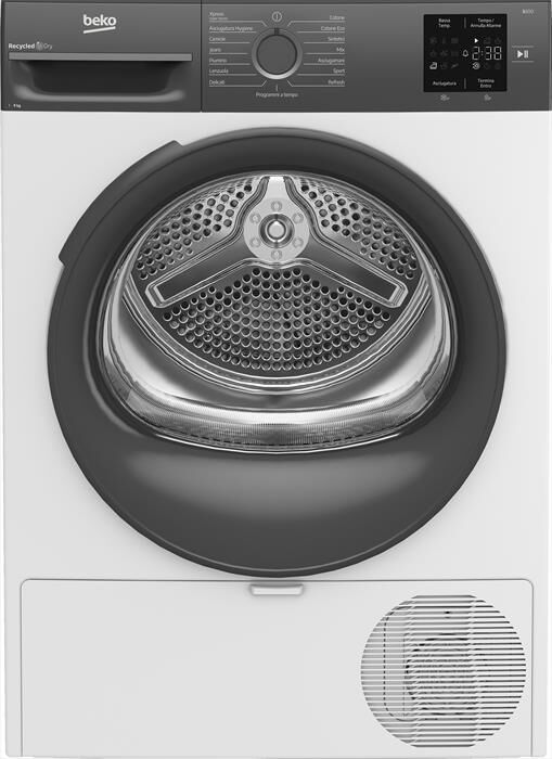 BEKO - Asciugatrice BMTEU93EA 9 Kg Classe D-Grigio, Bianco