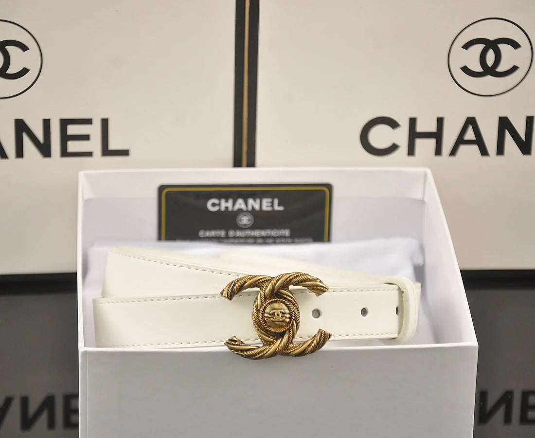 4 Colors vintage striped double C belt