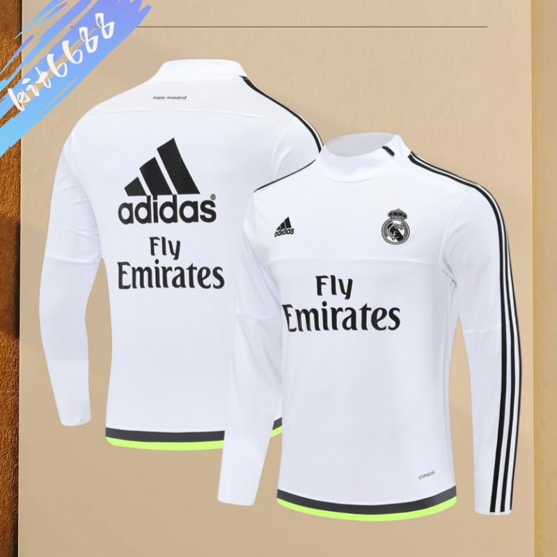 15/16 Real Madrid Retro Training Uniform Long- Sleeve Football Shirt
