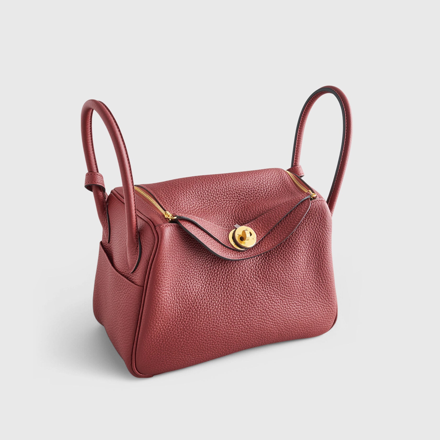 Hermès Lindy 26 Clemence Rouge H Gold Hardware