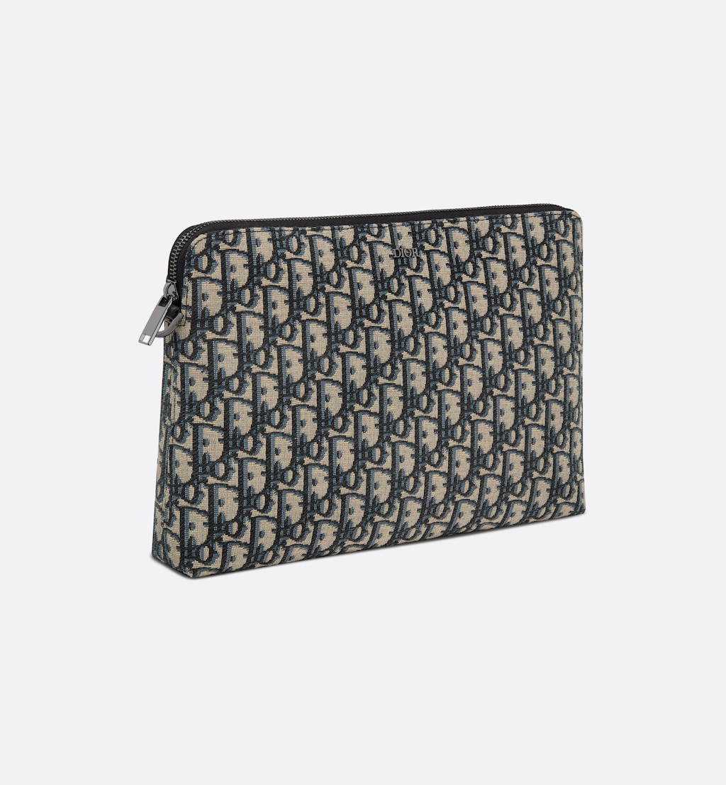 Pouch Beige and black Oblique jacquard