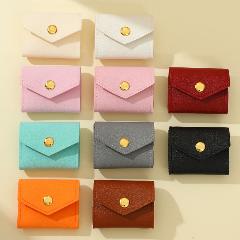 Model D Microfiber Velvet Snap Button Jewelry Bag, Anti-Oxidation Ornament Storage Pouch, Necklace Pendant Protective Bag, High-End Velvet Jewelry Packaging Bag, Custom Logo Wholesale Factory Supply