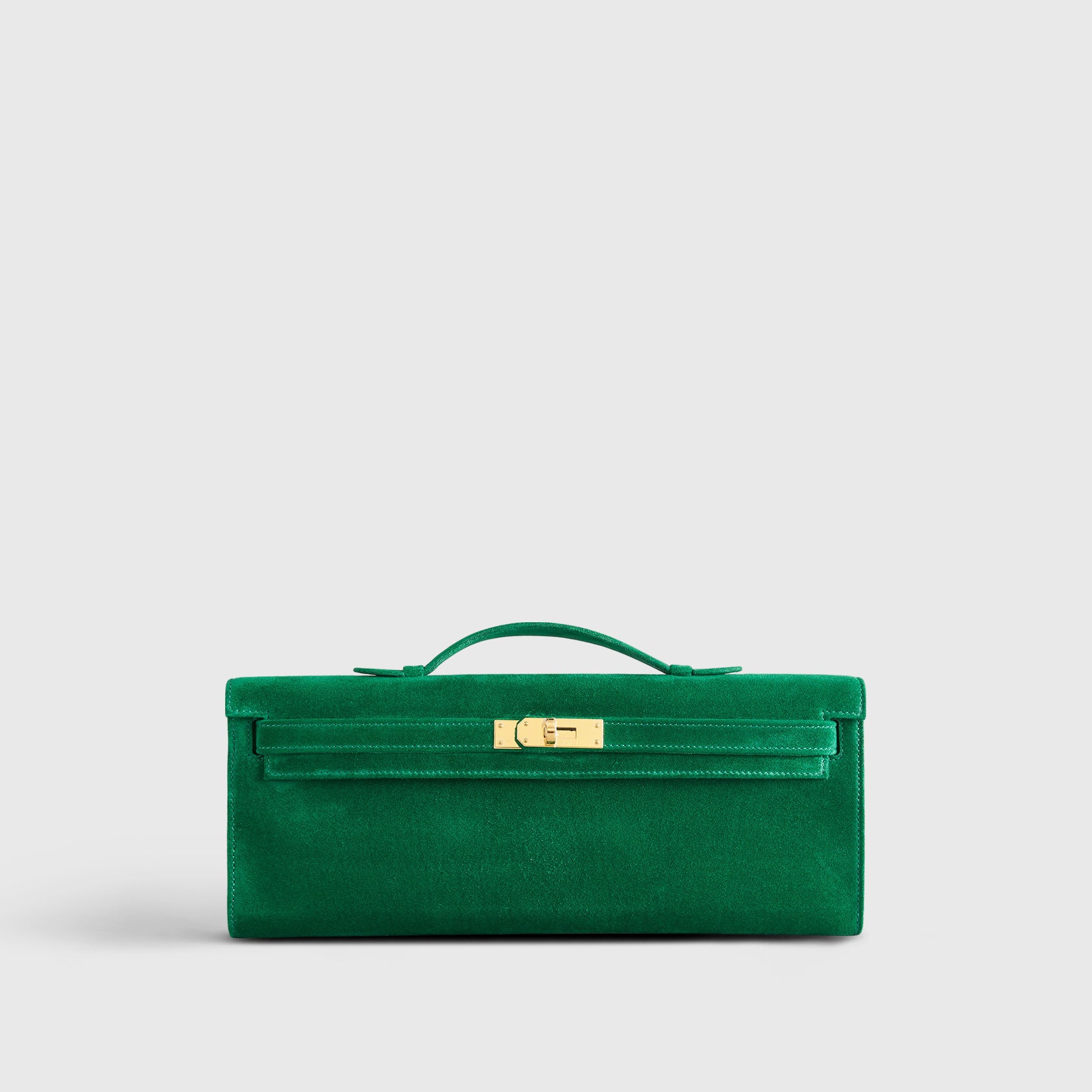Hermès Kelly Cut Suede Cactus Gold Hardware