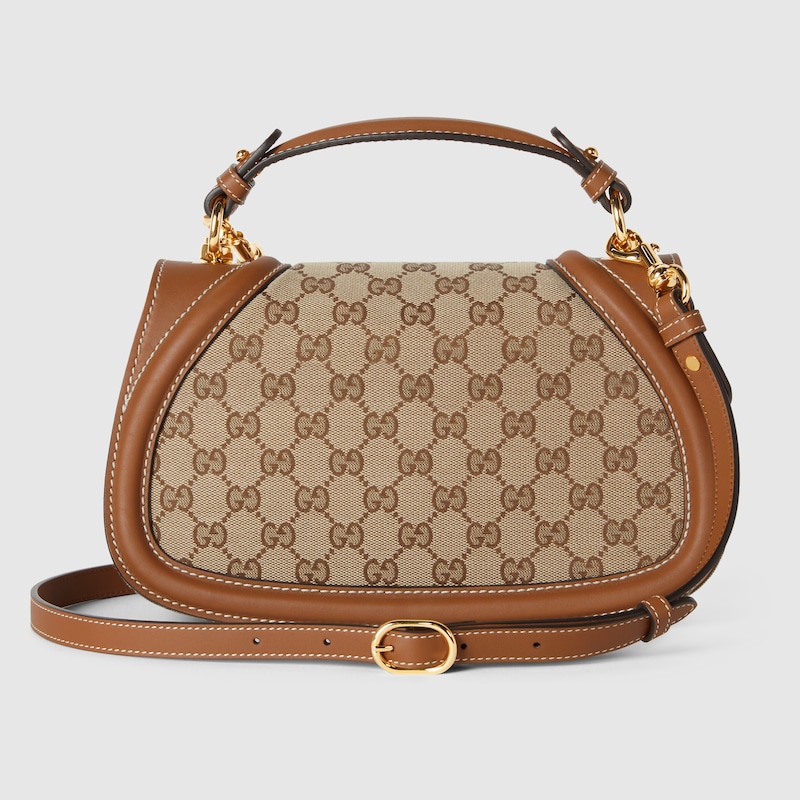 Gucci Blondie medium top handle bag Beige and dark brown GG canvas
