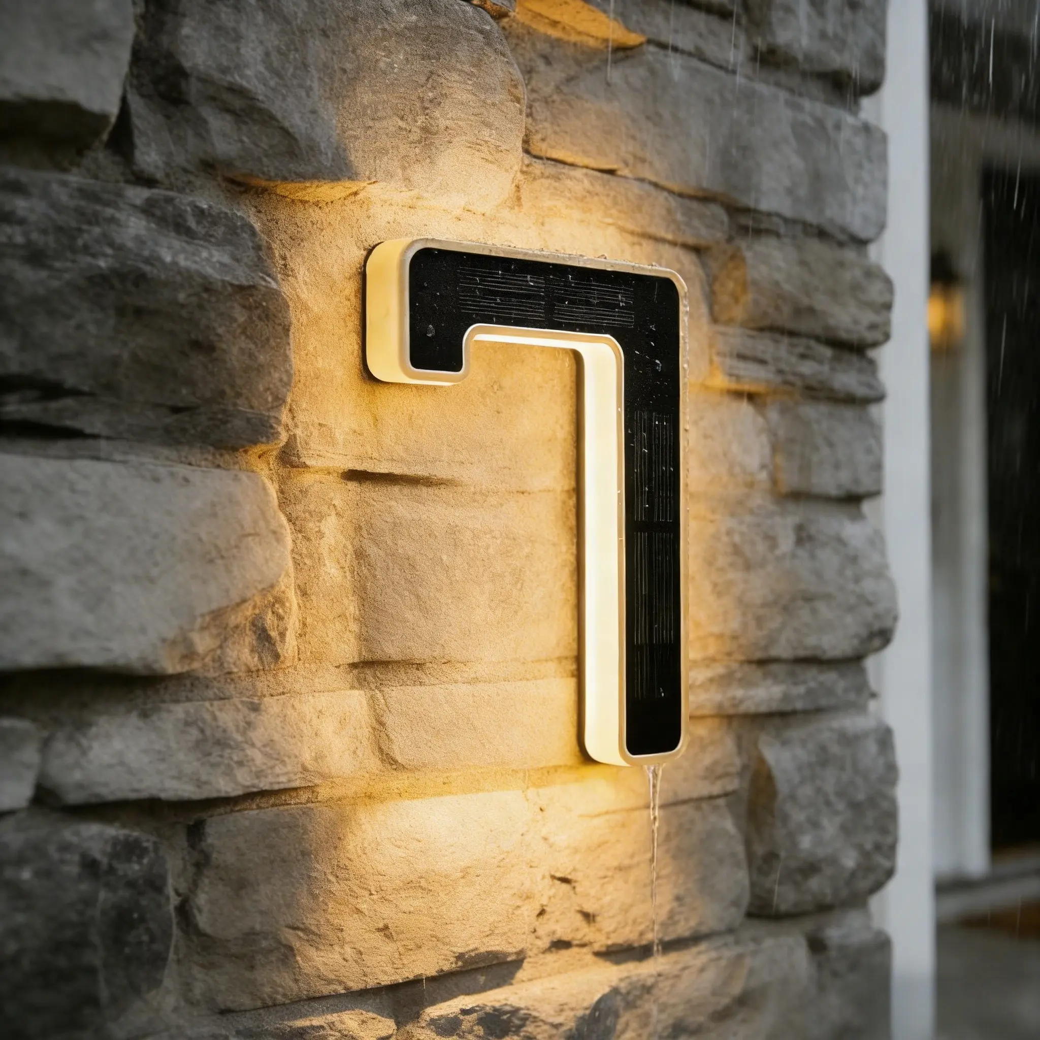 9 Inch Solar Lighted House Numbers for Outside, Light Up Waterproof LED Address Numbers Signs for Houses, Large Personalized Illuminated Exterior Modern House Numbers Light