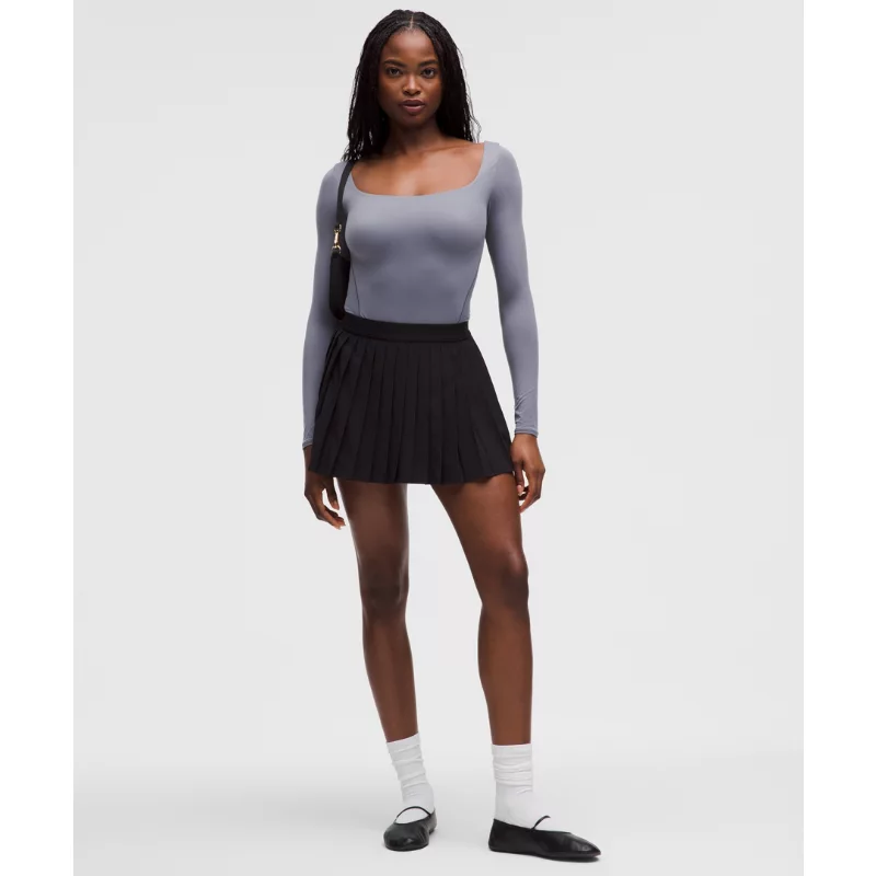 Wundermost Ultra-Soft Nulu Square-Neck Long-Sleeve Bodysuit