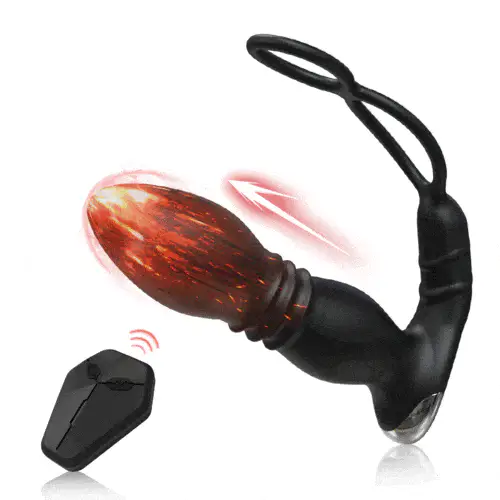 Double Lock Ring Sperm Prostate Massager Remote Control Anal Plug