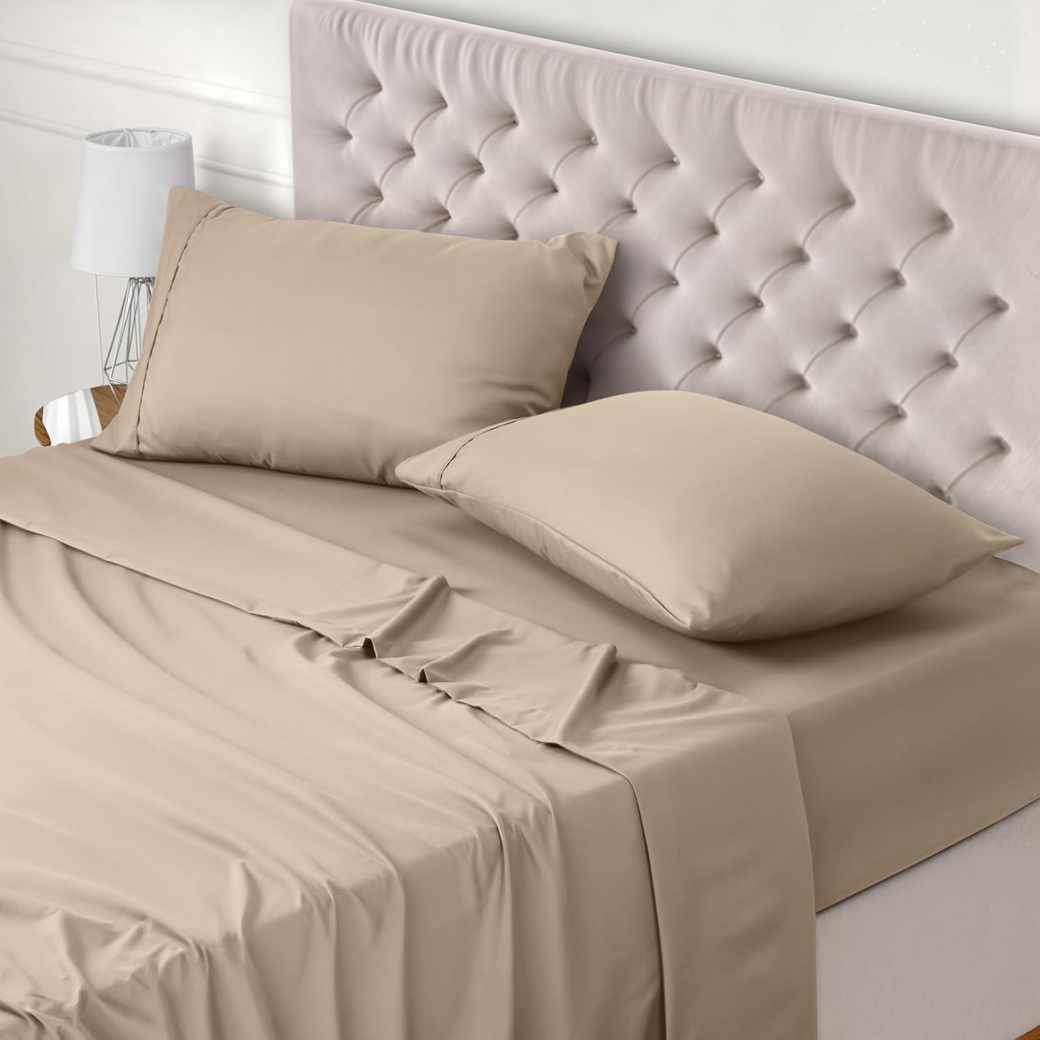 Utopia Bedding Juego de Sabanas 4 Piezas 150x200 - Poliéster Microfibra Cepillada - Oeko-Tex Certificado - Sábana Bajera, Sábana Plana y 2 Fundas de Almohada 50x75 (Cama 150, Gris)