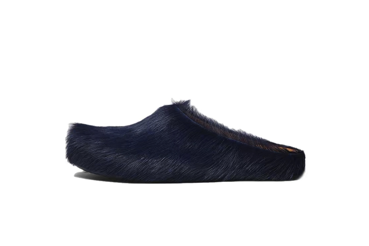 Marni Long hair Calfskin Fussbett Sabot Navy SBMR000600P412200B84