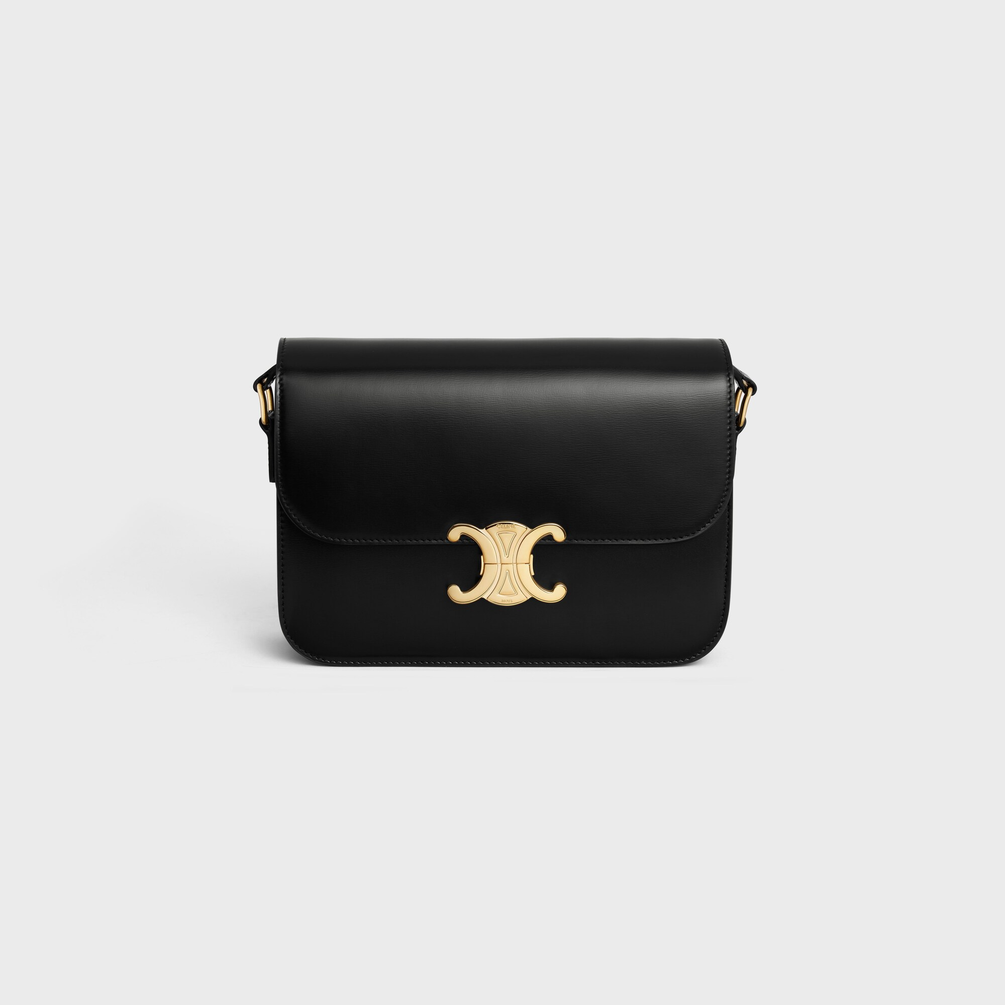 CLASSIQUE TRIOMPHE BAG IN shiny calfskin BLACK