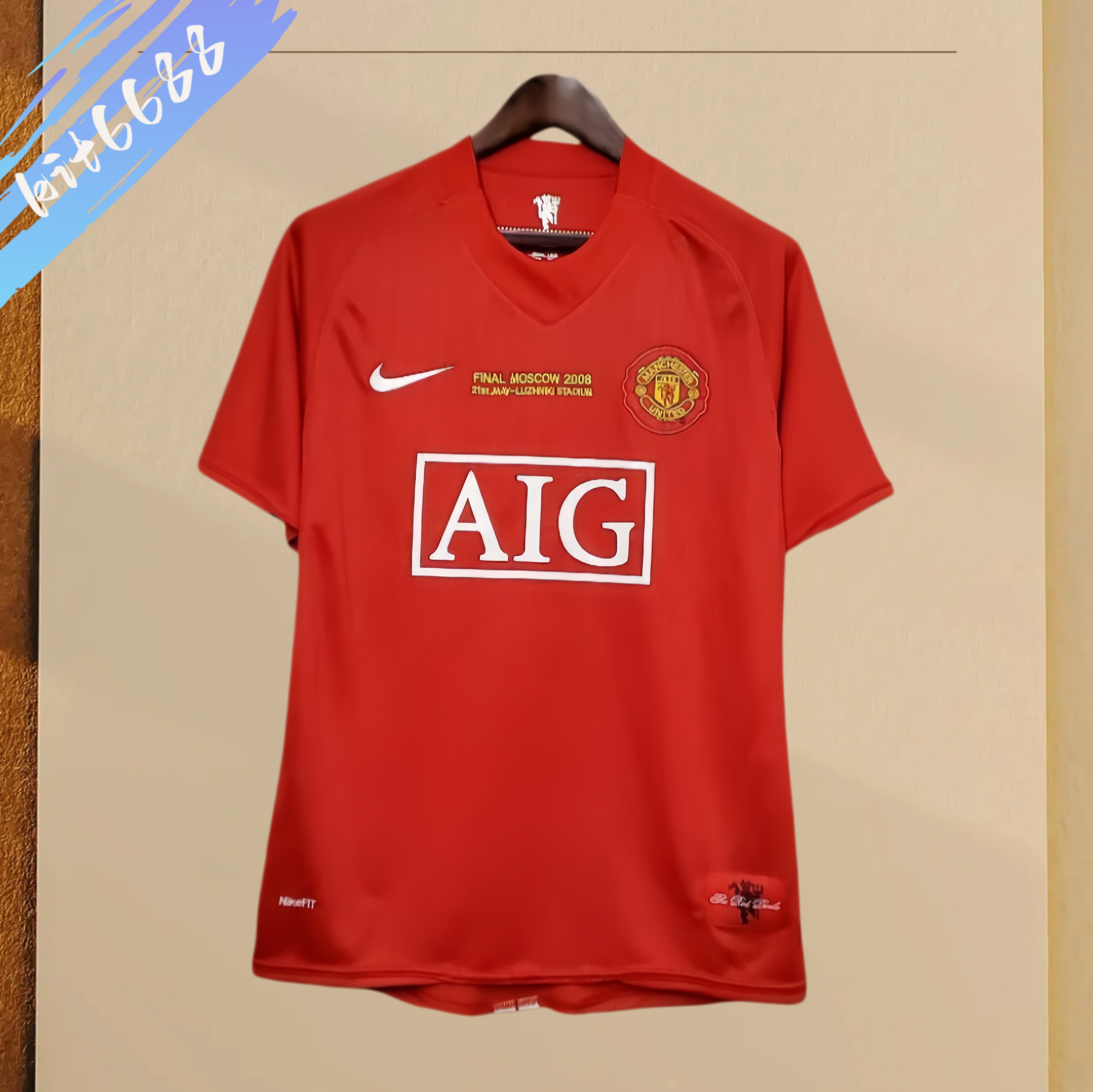 07/08 Manchester United  home Champions League version  retro football jersey