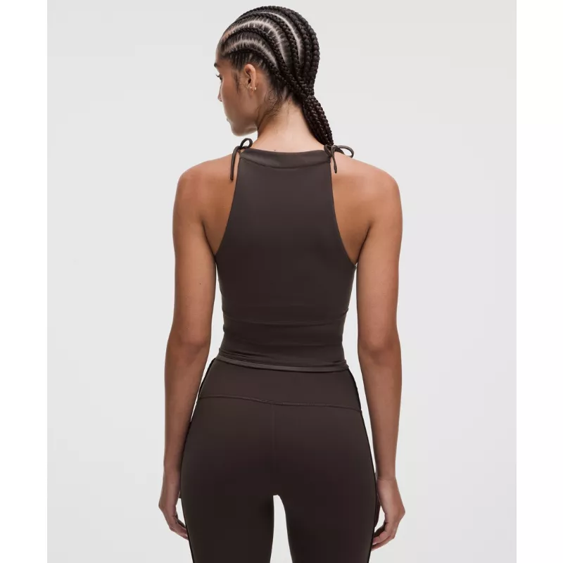 Nulu Satiny-Trim Tie Detail Tank Top Light Support, B/C Cup