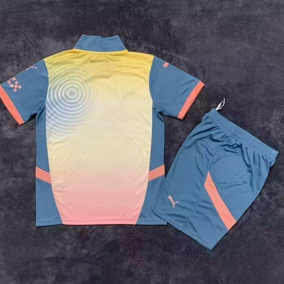 24 25 Manchester City three guest fan jersey short sleeved set