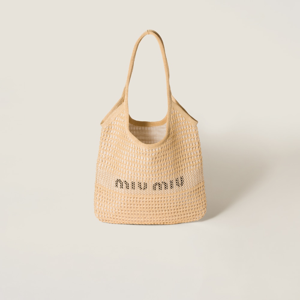 IVY raffia-effect and linen bag Natural