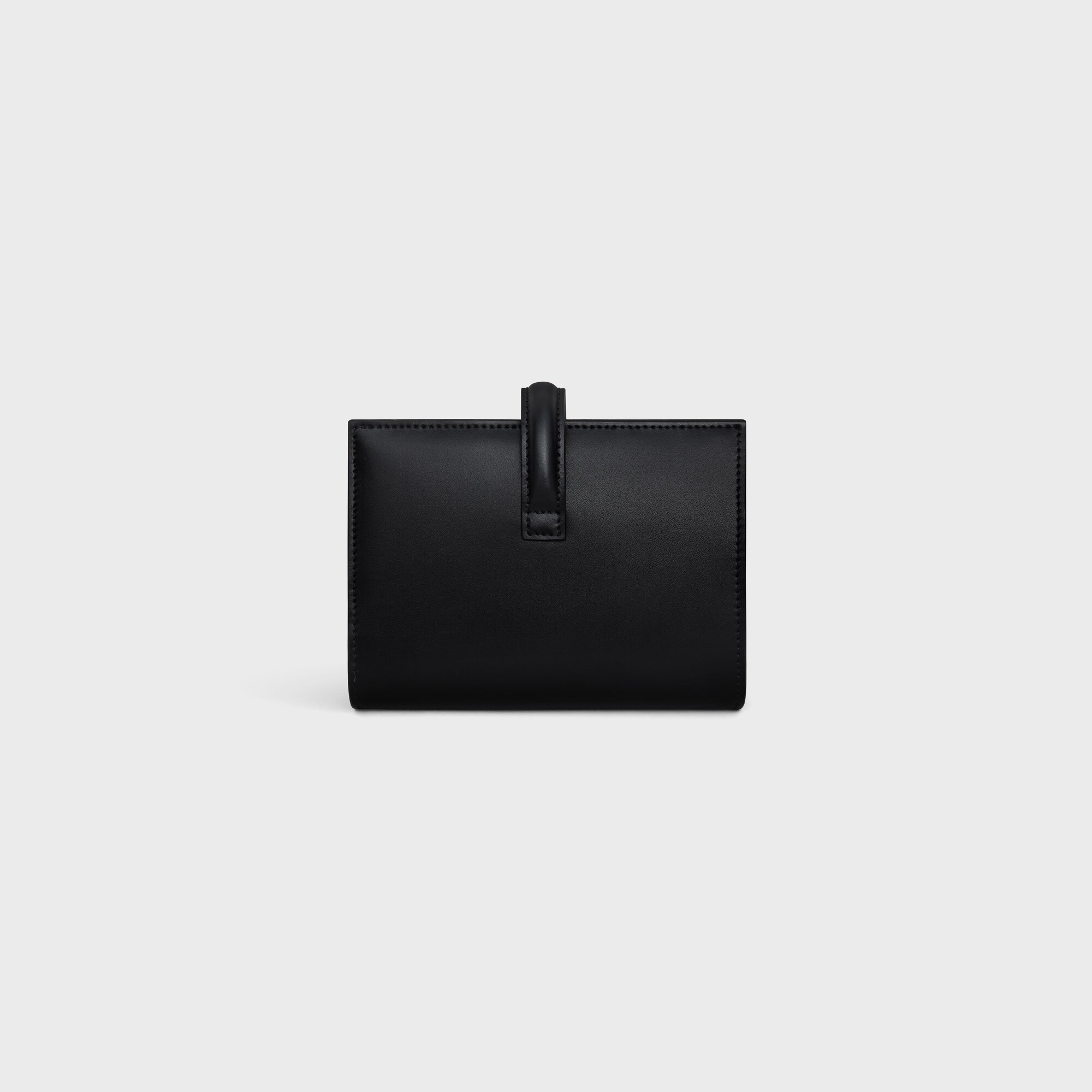 WALLET WITH COIN PURSE 16 IN SATINATED CALFSKIN BLACK
