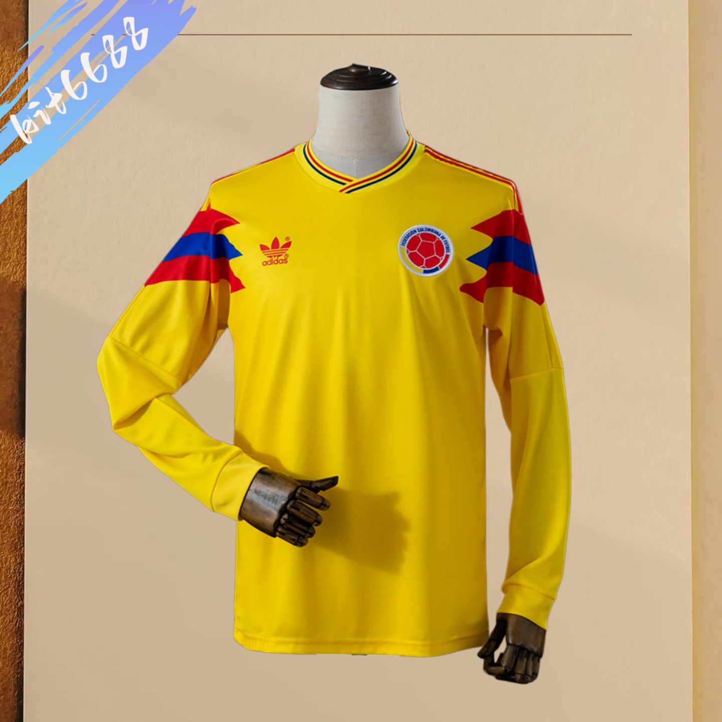 1990 Colombia home Long Sleeve Retro Football Shirt