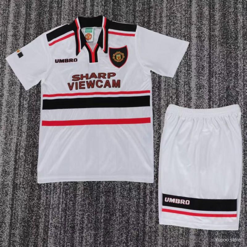 98/99 Manchester United Away  Retro Football Shirt ( Kids Kit )