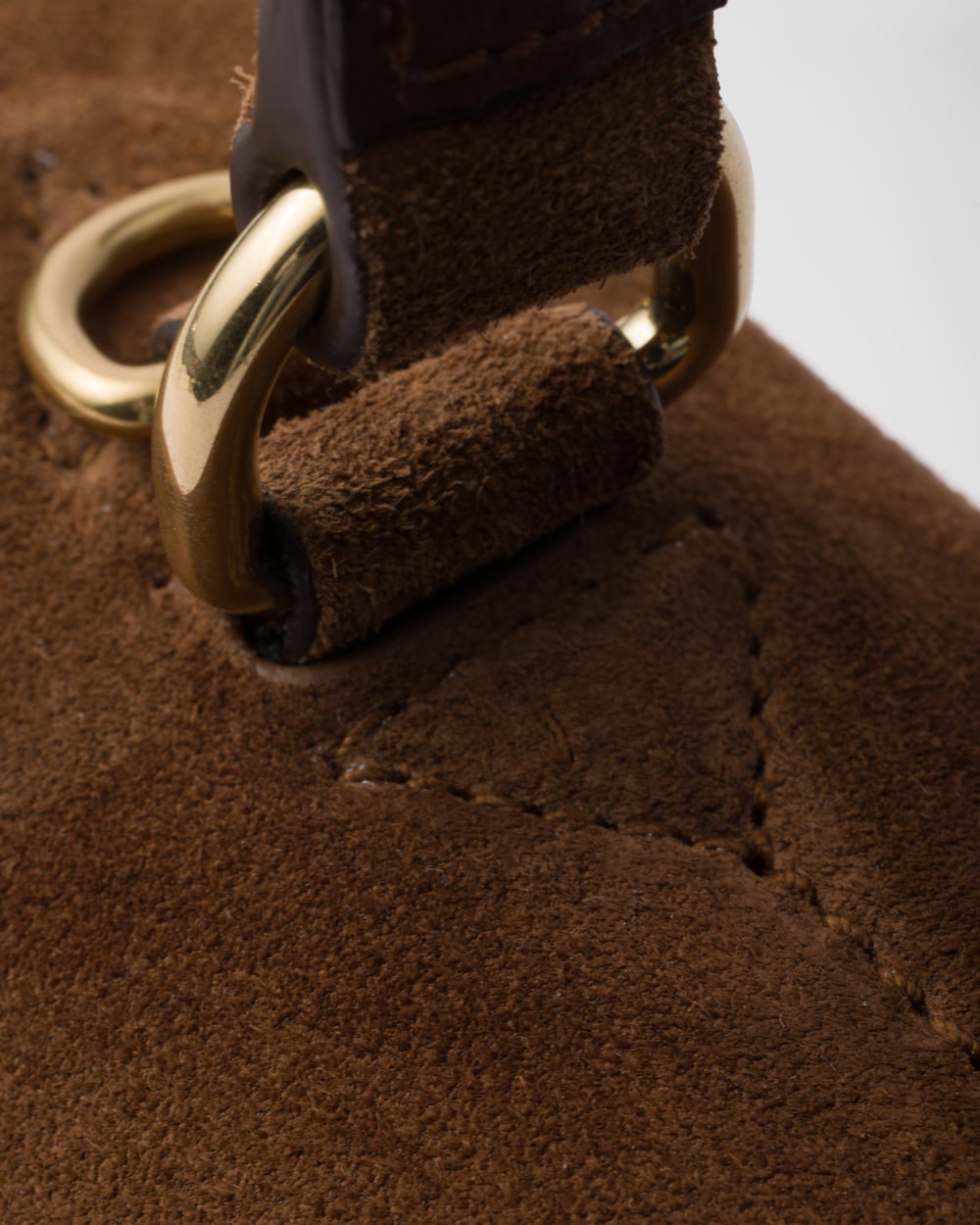 Prada Soft Sound medium suede shoulder bag Cocoa Brown