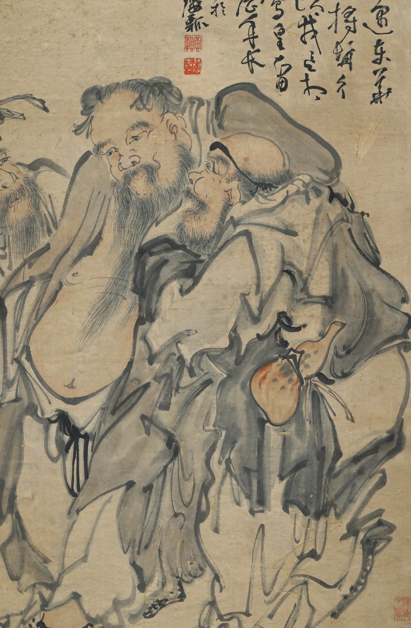 Ancient Chinese Painting Drunken Immortal by Huang Shen, Vertical Hanging Scroll, Exquisitely Mounted, Art Size 130×67CM