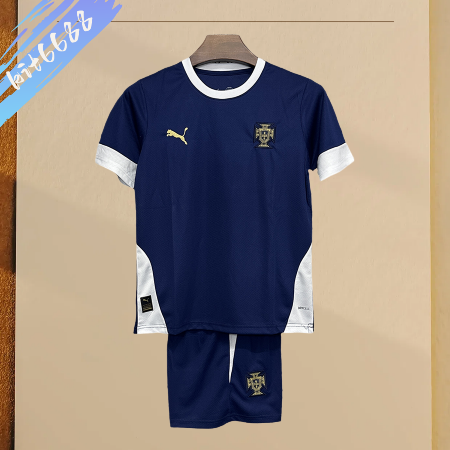 2025/2026 Portugal National Team Dark Blue Training Jersey Children's Football Jersey (Kids Kit socks)