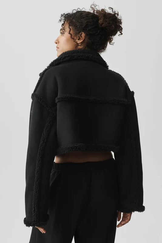 Faux Shearling Snowfall Cropped Jacket