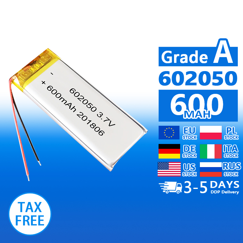 Pouch Lithium Ion Batteries 602050 602248 3.7v 600mAh 650mAh