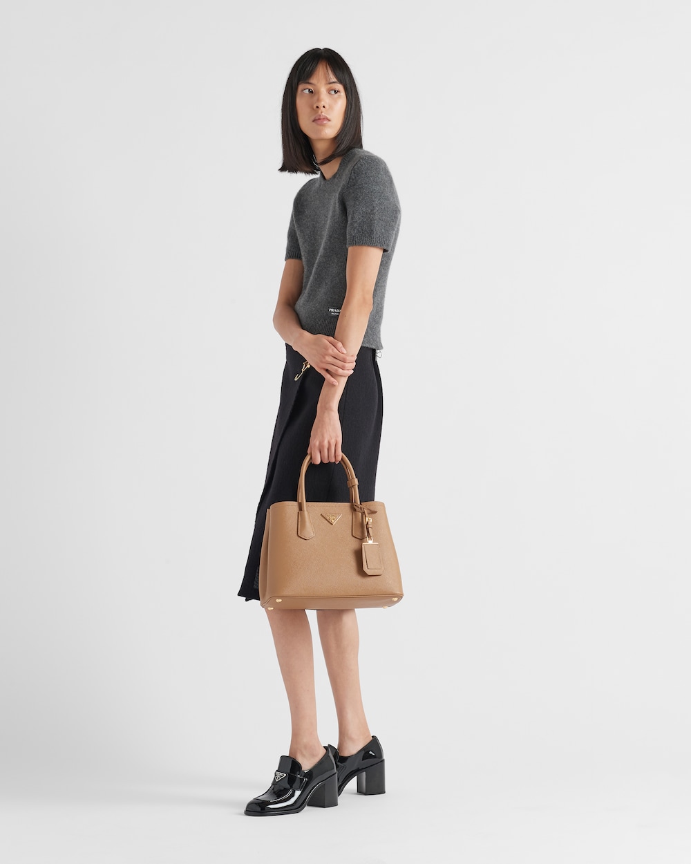Medium Prada Double Saffiano leather bag Caramel