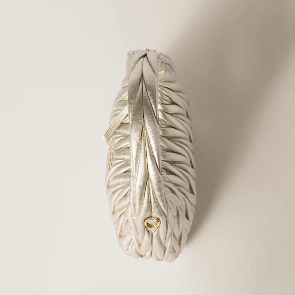 Wander matelassé nappa leather hobo bag Pyrite