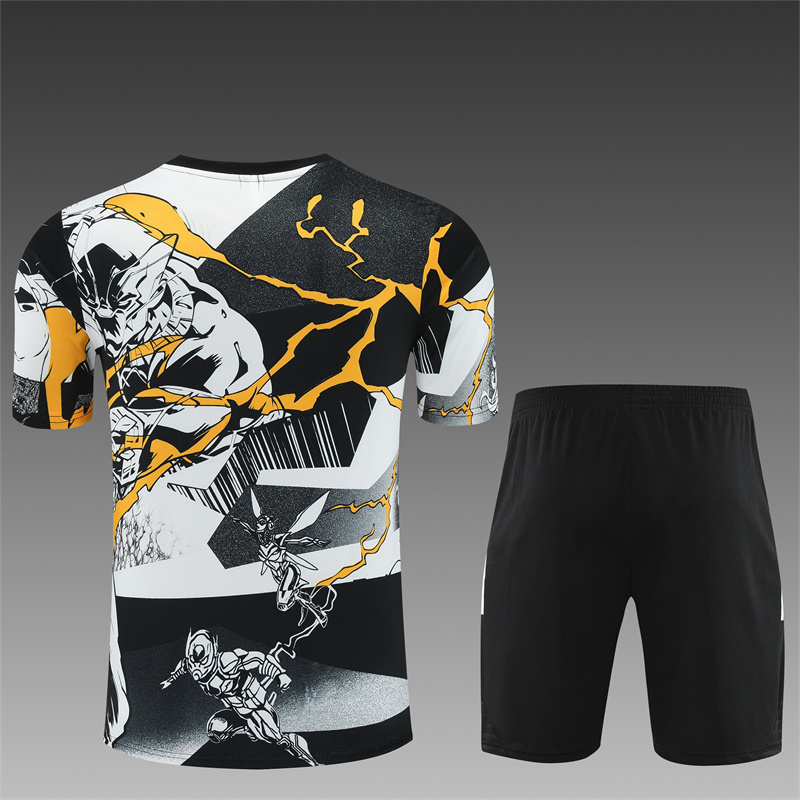 25/26 Real Madrid yellowish white Short Sleeve Training Wear ( Adult kit Kids )