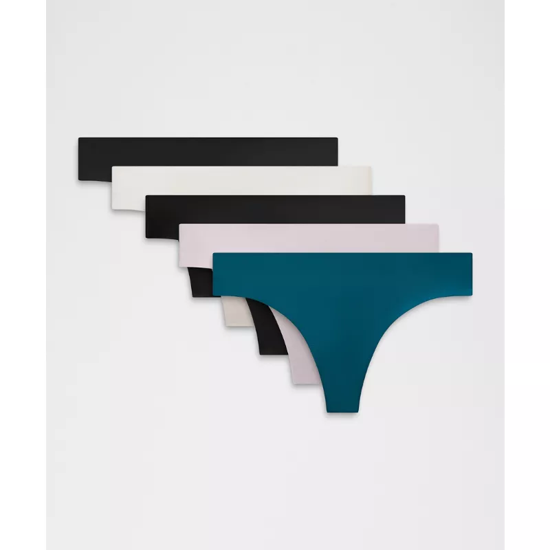 InvisiWear Mid-Rise Thong Underwear 5 Pack
