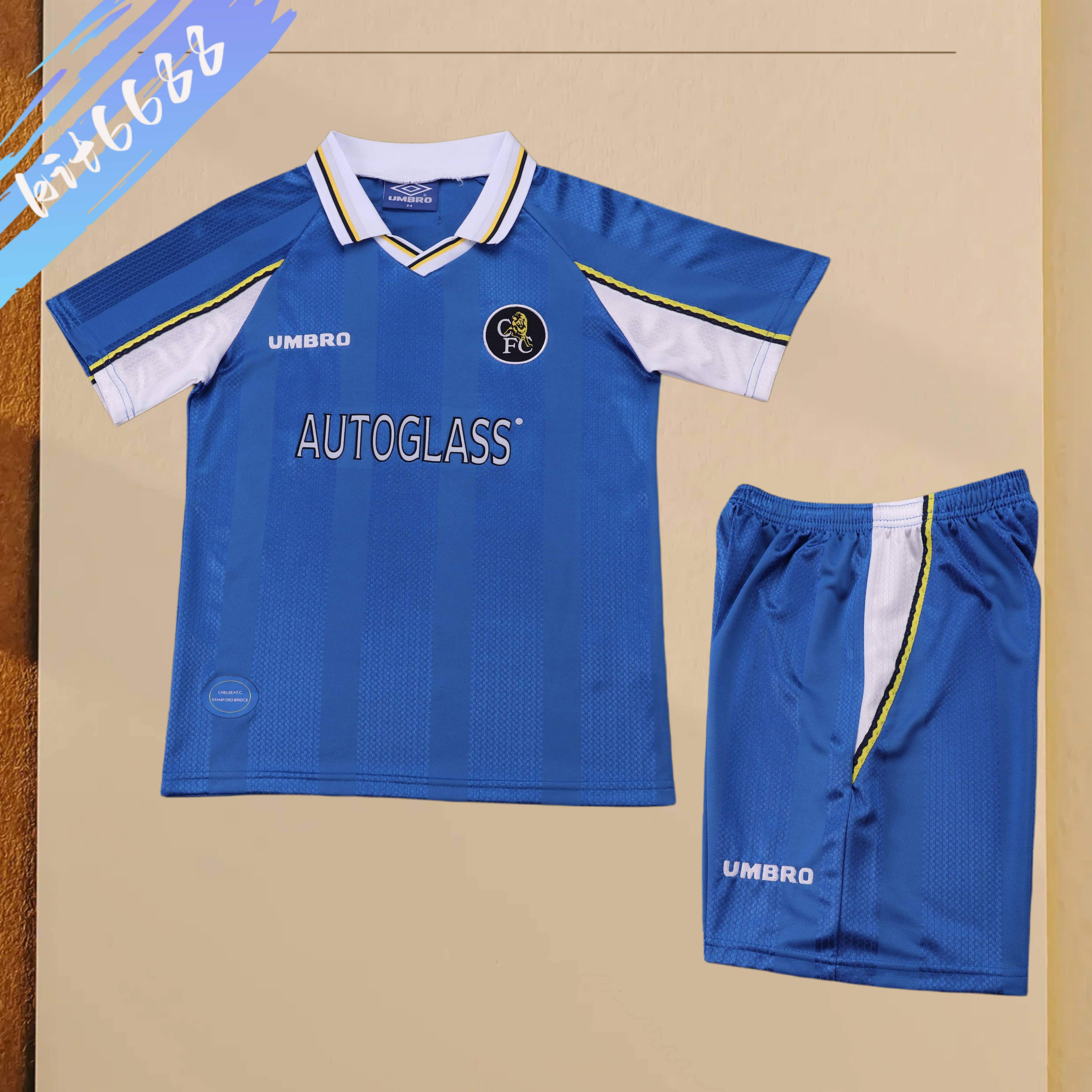 1997/1999 Chelsea Retro home  Football Shirt (Kids Kit)