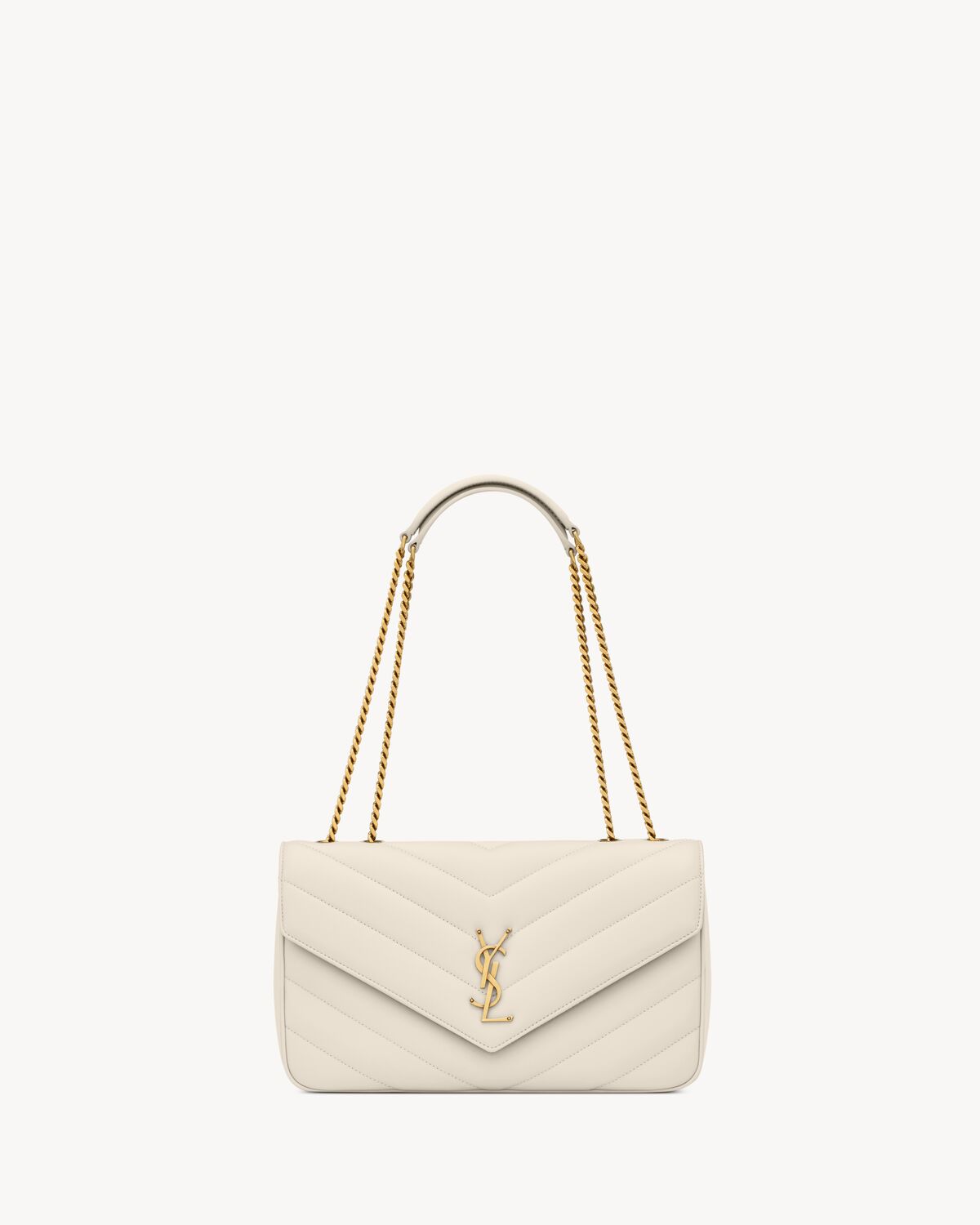 loulou medium in matelassé lambskin BLANC VINTAGE