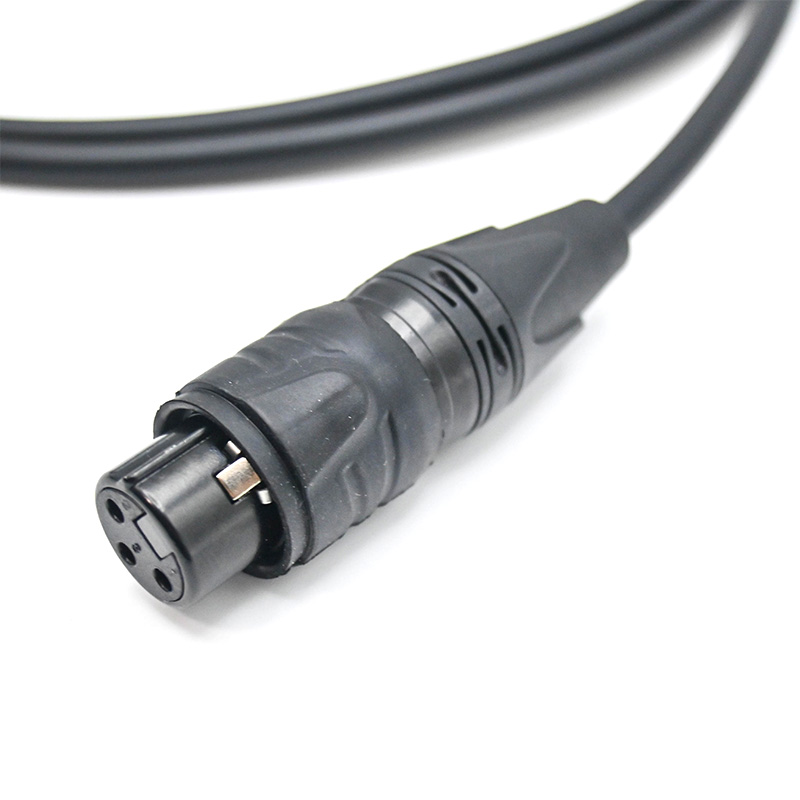 2m IP65 3 Pin DMX Lighting Control Cable 110 Ohm TR319-2-BLK
