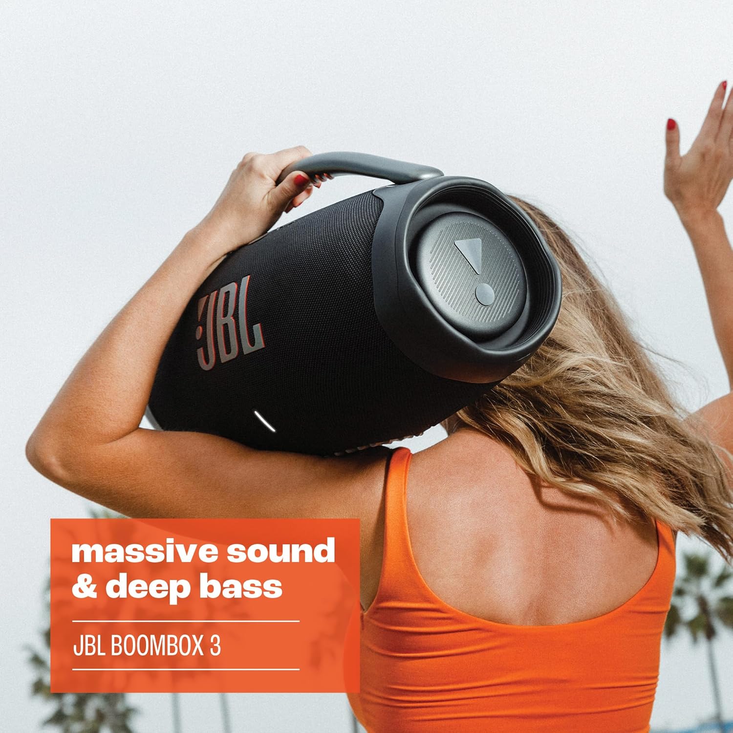 JBL Boombox 3 Portable Bluetooth Speaker. 180W Power. 24 Hour Playback. Waterproof and Dust Resistant IP67 - Black