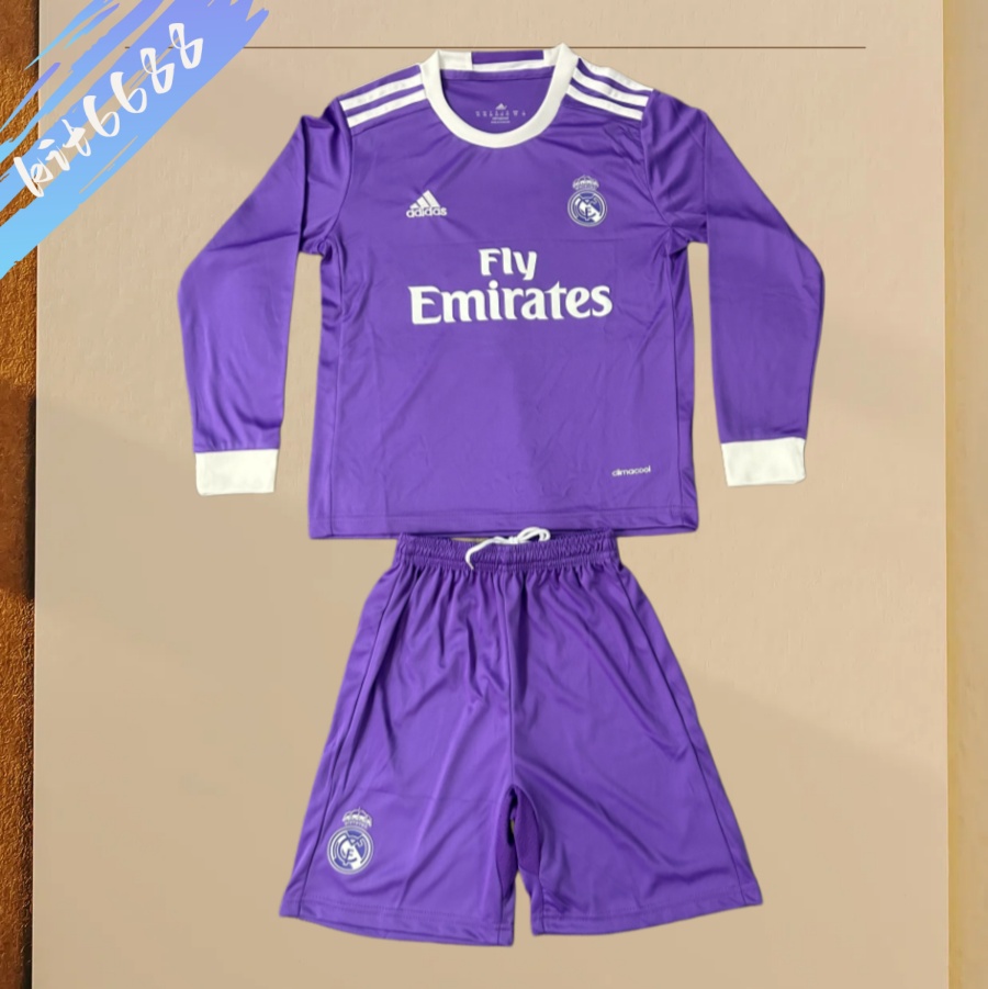 2016/2017 Real Madrid  Away long sleeves Retro Kids Set
