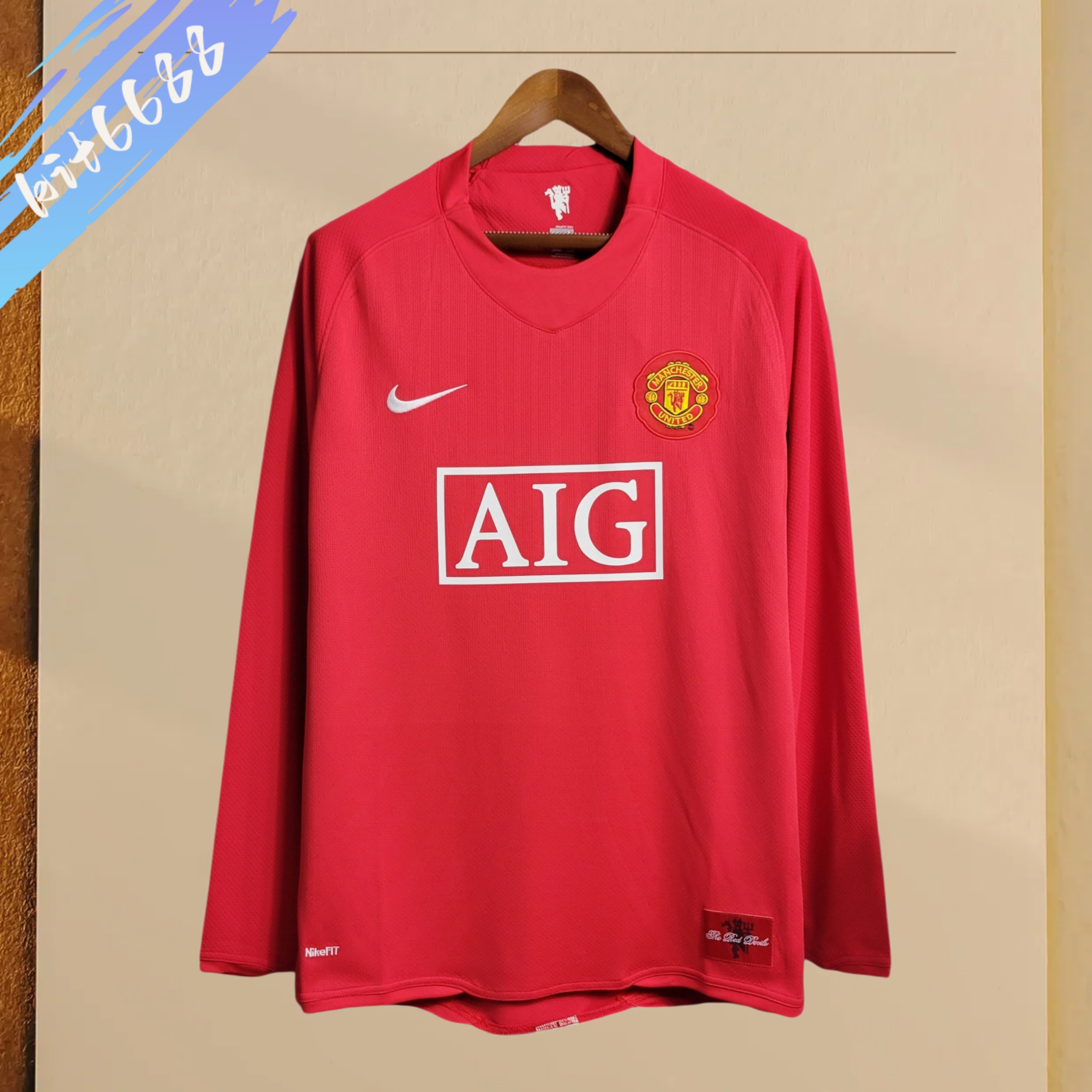 07/08 Manchester United home long sleeved retro football jersey
