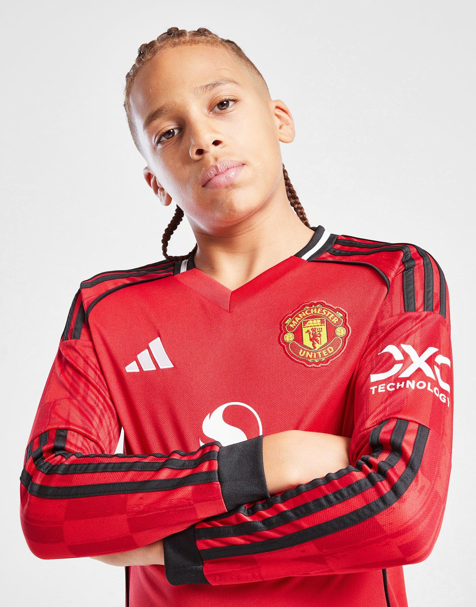 adidas Manchester United FC 2025/26 Long Sleeve Heim Shirt Kinder