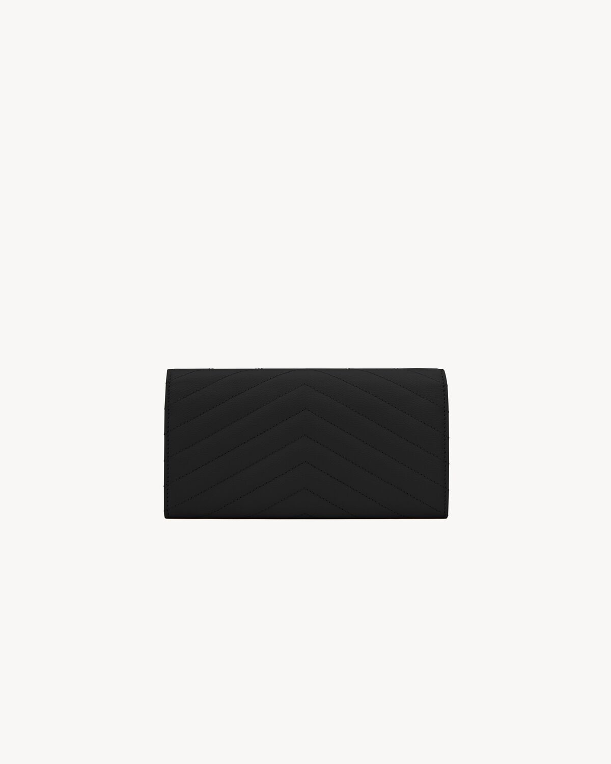 cassandre matelassé large flap wallet in grain de poudre leather BLACK