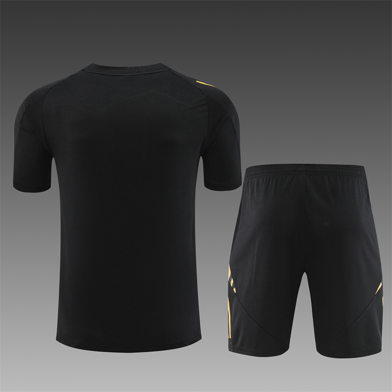 24/25 Real Madrid black gold Short Sleeve Training Wear ( Adult kit Kids )