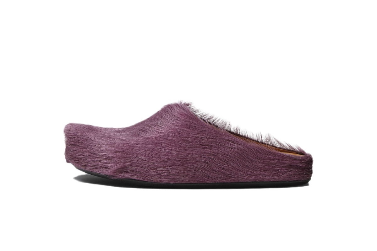 Marni Long hair Calfskin Fussbett Sabot Purple SBMS004601P412200C68