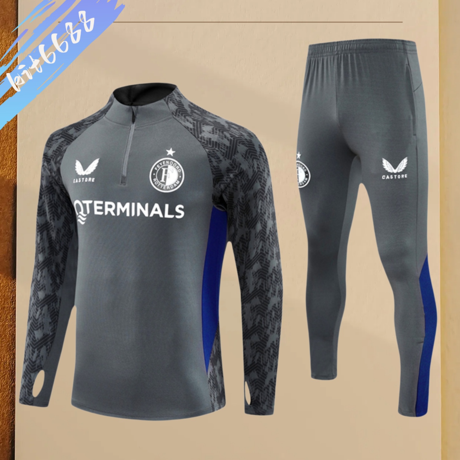 2025/2026 Feyenoord Half Zip Kids Jersey (Kids Kit)