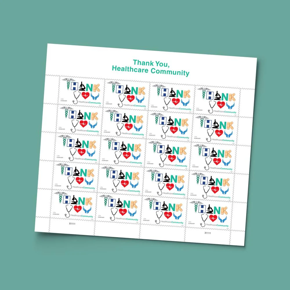 Thank You, Healthcare Community 2024-5 Sheets / 100 Pcs