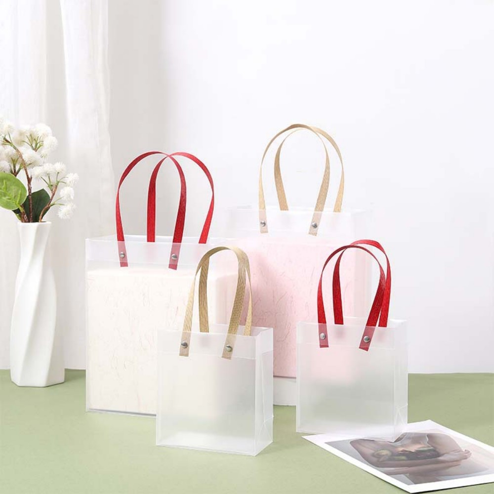 Pp Semi-Transparent Frosted Texture Handheld Gift Bag, Wedding Festive Favor Plastic Packaging Bag, Bridal Souvenir Tote Bag For Bulk Wholesale